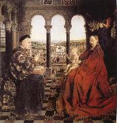 EYCK, Jan van The Virgin of Chancellor Rolin oil painting reproduction